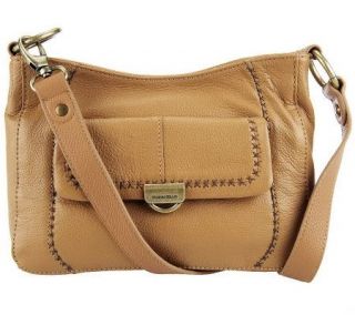 Tignanello Pebble Leather Crossbody Bag with Front Flap Pocket —