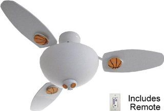 Basketball ceiling fan with lots of Light, 44", Kids Ceiling Fan series with Remote control. 3 blades, up to 180 watts Light, Looks 42 inch.  