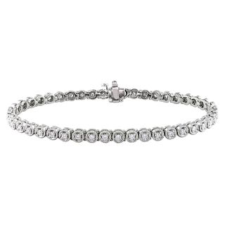 Miadora 14k White Gold 1 1/6ct TDW Diamond Bracelet (G H, SI1 SI2) Miadora One of a Kind Bracelets