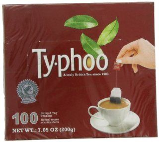 Typhoo British Tea, 100 String and Tag Tea Bags  Black Teas  Grocery & Gourmet Food