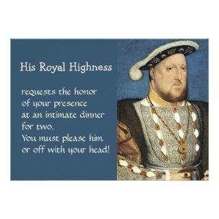 Holbein Portrait of Henry VIII King of England Personalized Invitation
