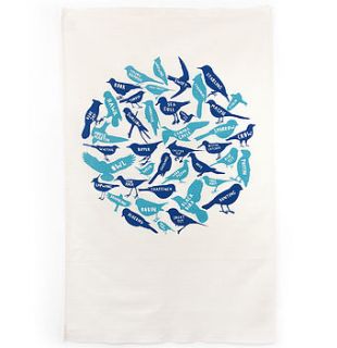 birds nest tea towel by particle press and the thousand paper cranes