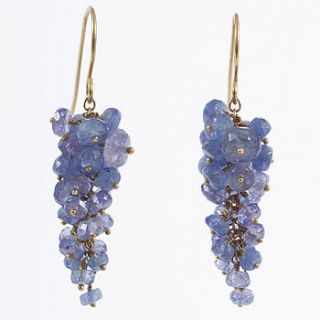 tanzanite wisteria earrings by kate wood jewellery