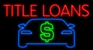 Title Loans Car Dollar Neon Sign   Made In USA    