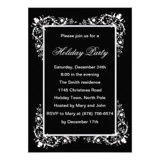 Black And White Elegance Party Invitations