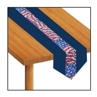 Stars & Stripes Fabric Table Runner Party Accessory (1 count) (1/Pkg) Patriotic Table Runner Kitchen & Dining