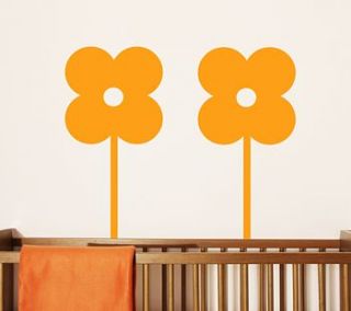 set of three flower wall stickers by little chip