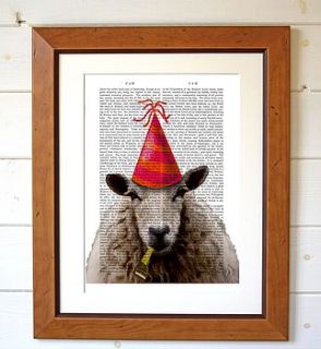 party sheep dictionary print by fabfunky