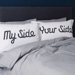 'my side your side' pillowcases by cushions covered
