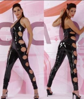 Shiny Black Catsuit, Dominatrix Bondage Bodysuit, Catwoman Costume Pants Clothing