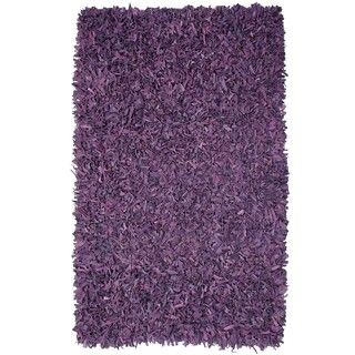 Hand tied Pelle Purple Leather Shag Rug (8' x 10') St Croix Trading 7x9   10x14 Rugs