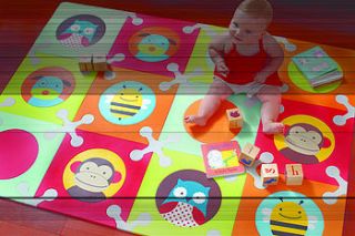 interlocking zoo friends playmat by nubie modern kids boutique