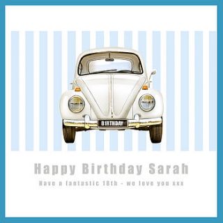 personalised vw beetle birthday card by amanda hancocks