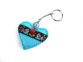 handmade heart key ring/ bag charm by meninafeliz