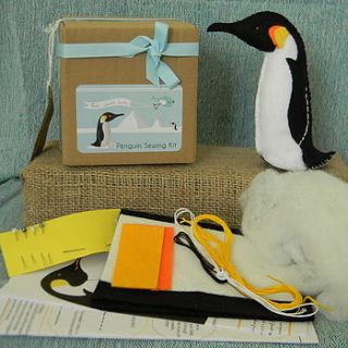 make your own penguin sewing kit by society of little