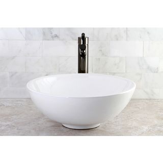 Round Vitreous China Above Counter Vessel Sink Bathroom Sinks