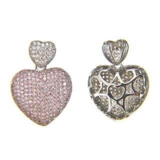Edgewater Jewelry Micro Pave Pink Cubic Zirconia Heart Pendant