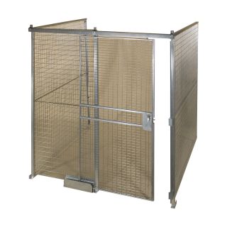 AK Quik-Fence Security Room — 16ft.W x 16ft.D x 8ft.H, 3-Sided, Model# AKQWK16168-3  Lockers