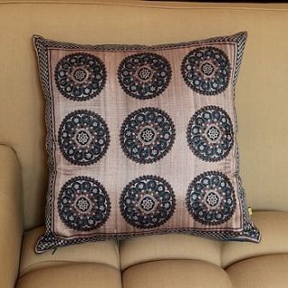 banswara circle print silk cushion cover by reason home