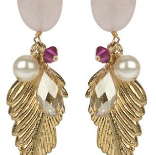 belle epoque leaf earrings by yarwood white