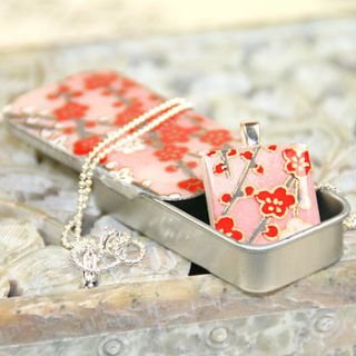 sunset pink letter tile pendant with tin by leighshepherd designs