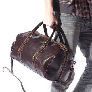 vincenzo italian small leather holdall by adventure avenue