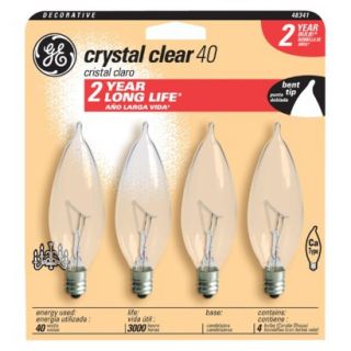 GE Crystal Clear 40 Watt Long Life Decorative Be