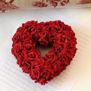 red rose heart wreath by victoria jill