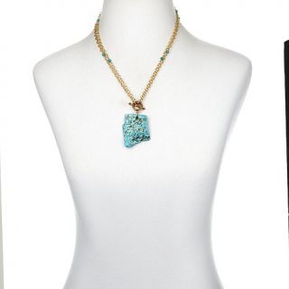 Studio Barse Turquoise Nugget Bronze Convertible Toggle Necklace