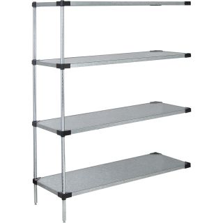 Quantum Solid Shelf Unit System — 86in.H Add-On Unit with 4 60in.W x 18in.D Shelves, Model# AD86-1860SG  Solid Shelving Add On Kits