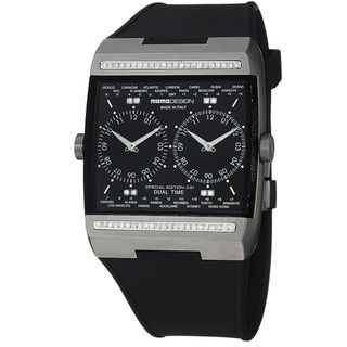 Momo Design Men's 'Dual Tech' Black GMT Dial Black Rubber Strap Watch MOMO Design Men's More Brands Watches