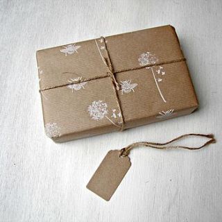 dandelions hand printed wrapping paper by paper beagle