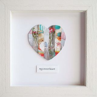 personalised framed heart collage picture by tozzy bridger