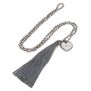 lover's personalised tassel charm necklace by merci maman