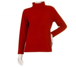 Denim & Co. Long Sleeve Brushed Knit Fleece —