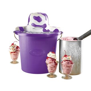 Nostalgia Electrics 4 quart Cow Purple Ice Cream Maker Nostalgia Specialty Appliances