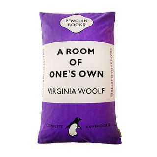 purple virginia woolf penguin cushion by hunted and stuffed