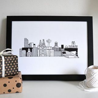 liverpool skyline print by becka griffin illustration