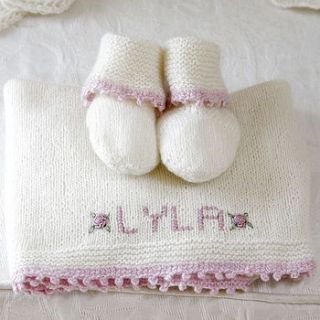 100% cashmere personalised comfort blanket by sue hill