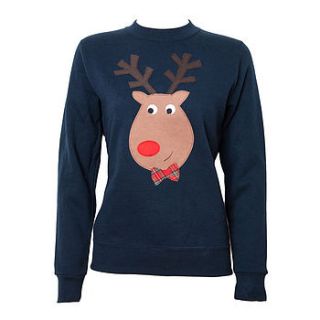 women's novelty reindeer christmas jumper by not for ponies