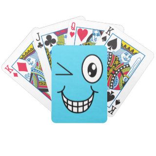 Crazy Winking Cartoon Smiley Face Poker Cards