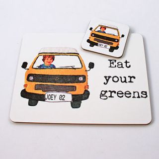 personalised campervan placemat by snapdragon