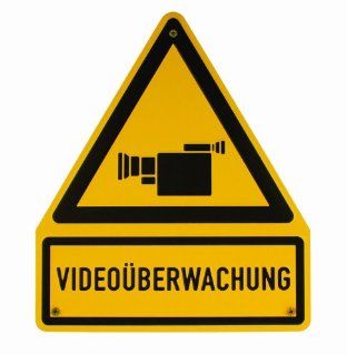 Aluminium Schild Videoberwachung 237x200 mm geprgt Warnschild Hinweisschild Küche & Haushalt