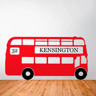 personalised retro london bus wall sticker by oakdene designs