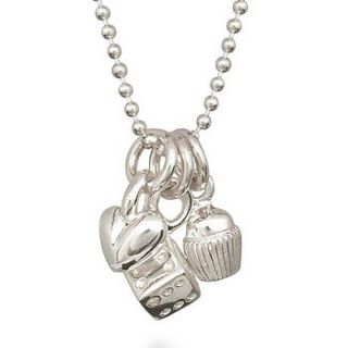 love, luck and cupcakes necklace by scarlett jewellery