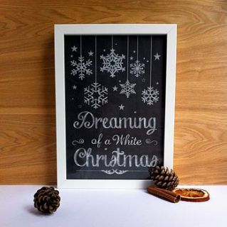 dreaming of a white christmas print by raspberry finch