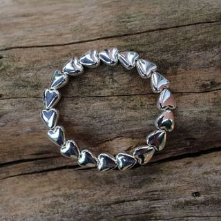 silver large heart bracelet by nest