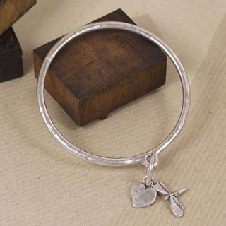 bangle with dragonfly charm by lisa angel