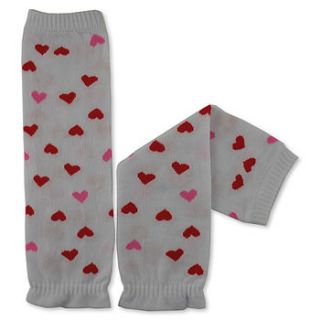 pink and red hearts baby leg warmers by snuggle feet