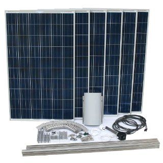 Photovoltaik Hausstrom Anlagenset K+W   bestehend aus 6x 245 Wp Solarmodul, Wechselrichter, Heizstab zur Warmwasser Erzeugung, Zeitschaltuhr, Solarkabel und Montage Zubehr. Baumarkt
